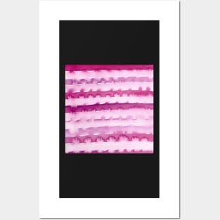 Abstract Watercolor Stripes in pink Posters and Art